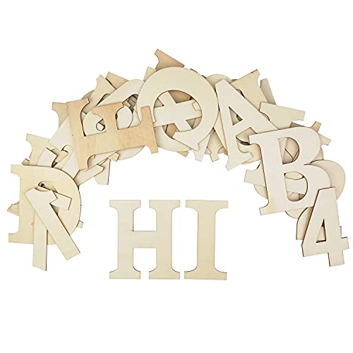 36 Pieces 6" Wood Alphabet Letters Unfinished Wooden Numbers Craft Letters Large Natural Wood Letters Paintable Home Wall Decor ABC Letters for - WoodArtSupply