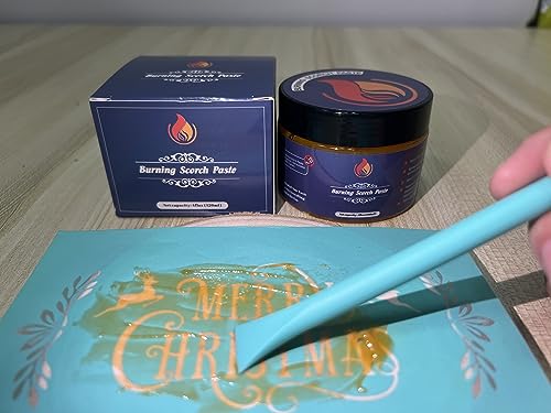 Burning Scorch Paste, Wooden Burning Paste,Wood Burning Gel,Combine with Silk Stencil on Wood,Denim,Canvas,Used with Heated Gun Burning Scorch Paste