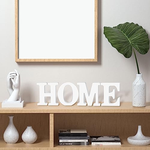 Chris.W White Wood Letters 4 Inch Mini Unfinished Wooden Letter Wall Tiered  Tray Decor,Paintable Alphabet Decorative Free Standing Letter Slices Sign