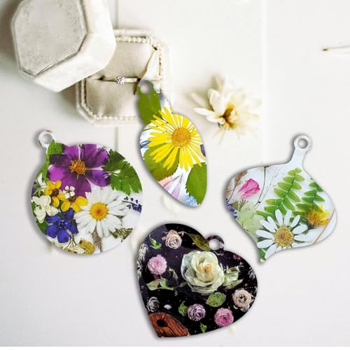 Wehous 2PCS Christmas Resin Molds, Christmas Pendant Keychain Silicone Mold, Christmas Ornament Molds for Epoxy Resin Casting, DIY Resin Accessories Wehous