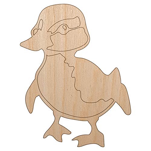 Cute Baby Duck Duckling Unfinished Wood Shape Piece Cutout for DIY Craft Projects - 1/4 Inch Thick - 4.70 Inch Size Sniggle Sloth