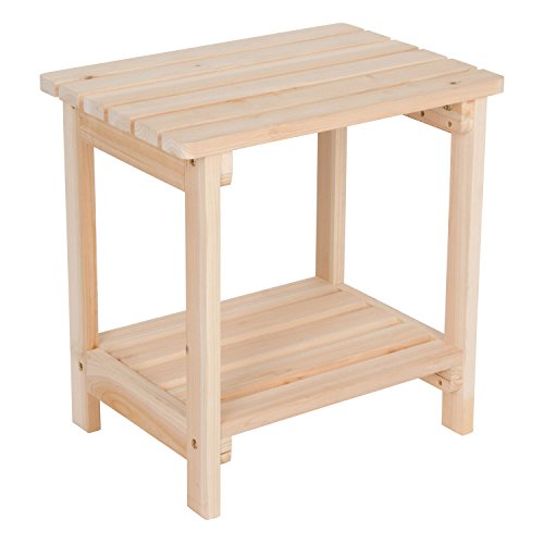 Shine Company 4104N Providence Rectangular Adirondack Outdoor Side Table – Natural - WoodArtSupply