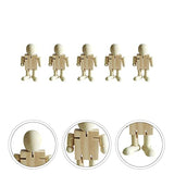 Kisangel 5pcs White Embryo Robot Wooden peg Doll Kids Painting Art Crafts Unfinished Robot Wood Doll Figures Unfinished Wooden Toys Mini Toy Wooden Kisangel
