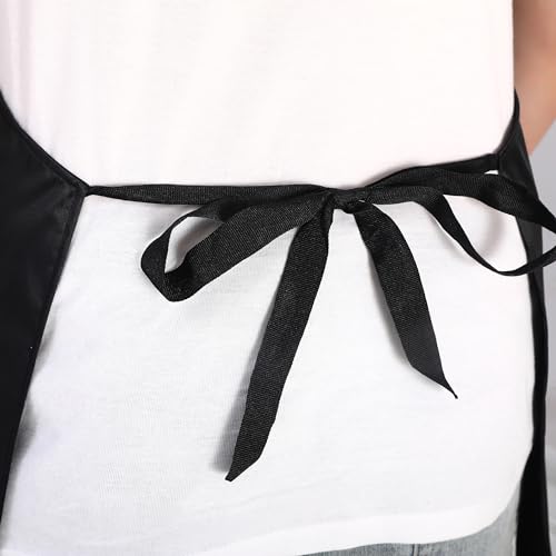 NEU SAFETY 2pc Bib Apron Set, Waterproof and Durable, Large Size 43.3x28.7 Inches, Black PVC Vinyl Coated, Ideal for Dog Grooming, Dishwashing, NEU SAFETY