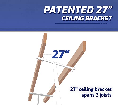 SafeRacks 4x8 Overhead Garage Storage Rack Heavy Duty - White (18"-33") - Holds 600 lb SafeRacks