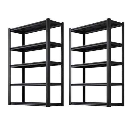 REIBII Garage Shelving Heavy Duty Garage Storage Shelves, Extra Large Adjustable Storage Rack with 5-Tier Metal Shelving Unit, 2050LBS Loads Heavy REIBII
