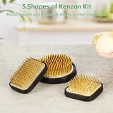 3PCS Japanese Ikebana Flower Frogs for Flower Arrangement, Kenzan Kit Includes 2.5’’ Round + 1.8” Square + 2.1” x 1.5” Rectangle, JP Flower CDOKY