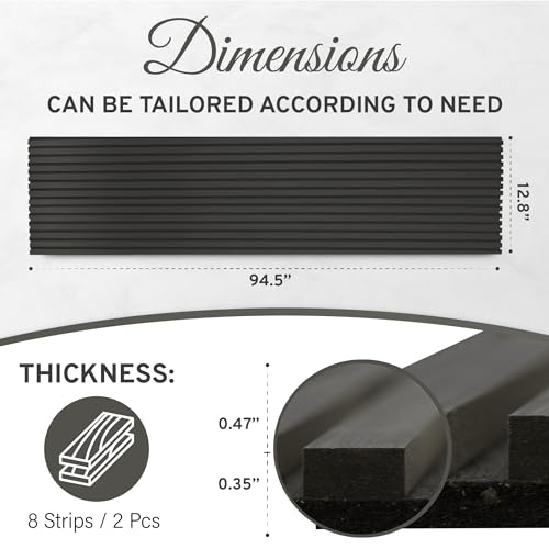 DOGBERRY 2 Pack Acoustic Wood Wall Panels, Decorative Soundproof Panels for Walls and Ceiling,n, 3D Slat Wood Wall Panels (94.49” x 25.4” Total DOGBERRY