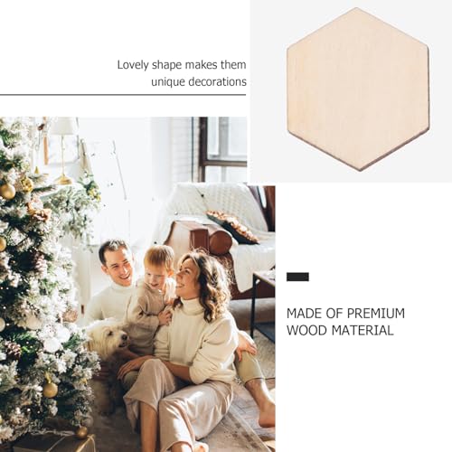 MAGICLULU 100pcs 25MM Unfinished Hexagon Wood Slices Wooden Unpainted Hexagon Blocks Blank Hexagon Wood Cutouts for DIY Crafts Home Decoration MAGICLULU