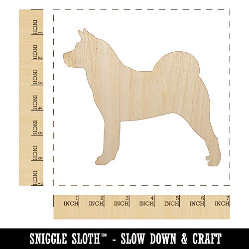 American Akita Dog Solid Unfinished Wood Shape Piece Cutout for DIY Craft Projects - 1/4 Inch Thick - 6.25 Inch Size - WoodArtSupply