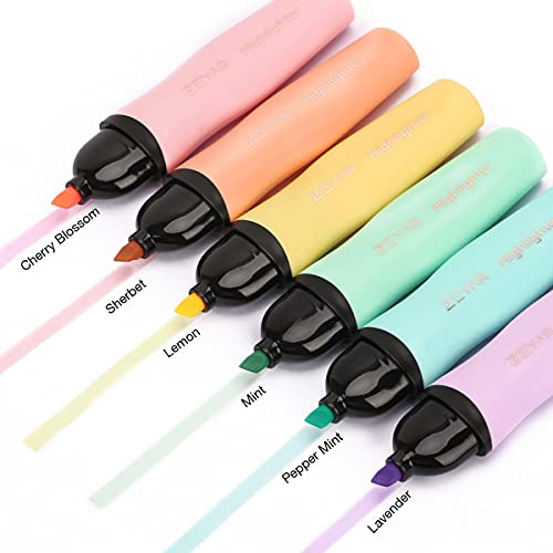 ZEYAR Highlighter, Pastel Colors Chisel Tip Marker Pen, AP Certified,  Assorted Colors, Water Based, Quick Dry