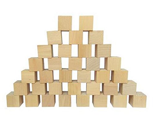 30PCS Unfinished Wooden Blocks Blank Wooden Cubes Square for Crafts and Carving Plain Blank Natural Wood Blocks Puzzle Making Crafts and DIY Projects