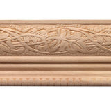 1825-4FTWHW Unfinished White Hardwood Leaf & Ball Chair Rail Moulding ORNAMENTAL