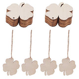 Amosfun 20pcs Wooden Embellishment Clover Shape Wood Cutouts Saint Patricks Day DIY Craft Supplies Amosfun