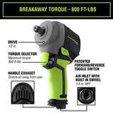 Flexzilla Pro Mini Impact Wrench, 1/2" Drive, with High Flow Ball Swivel Plug - AT1475FZ Flexzilla