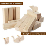 RHBLME 8PCS Basswood Carving Blocks, 6.0in x 1.5in x 1.5in Unfinished Wood Blocks for Carving, Wooden Carving Blocks Cubes Soft Solid Kit, Great for RHBLME