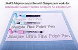 Pen Adapter Set for Cricut Maker 3/Maker/Explore 3/Air 2/Air, 6 Pack Pen Holders Compatible with Sharpie Fine Point Markers/Ultra Fine Point LIKART