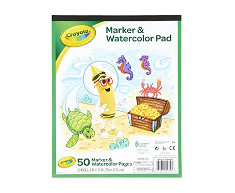 Crayola Marker & Watercolor Pad, 50 Blank Coloring Pages, Painting Paper, Art Supplies for Kids, Gifts Crayola