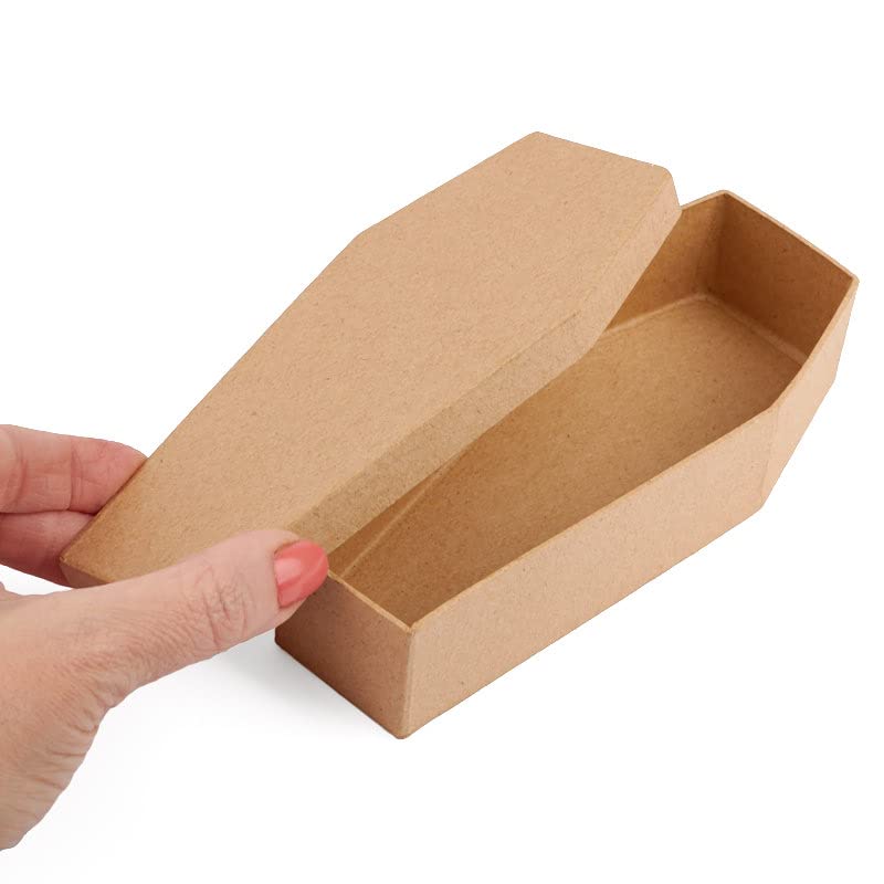 Factory Direct Craft Unfinished Paper Mache Coffin Boxes - 6 Casket Shaped Boxes for Halloween or Gothic Weddings and Decorations Factory Direct Craft