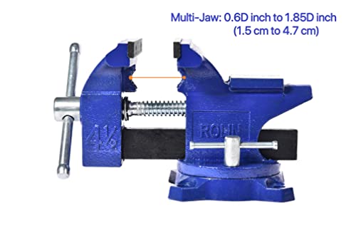 Rolin Vise Bench Vise 4-1/2 Inch With 240 Degree Swivel Base Clamp Tools Home Vises Rotation Base - WoodArtSupply