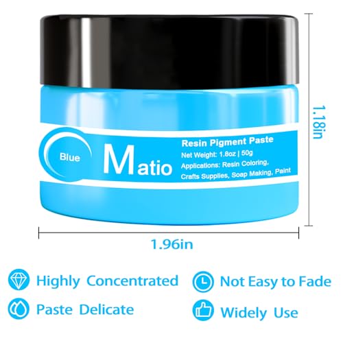 Matio White Resin Pigment Paste, 1.8oz/50g Resin Color Pigment Dye Opaque Epoxy Resin Tint Higher Concentrated Colorant for Crafts, Ocean Waves Cells Matio