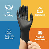 Care Plus Medical Exam Nitrile Gloves Medium Black, Latex Free Powder Free, Non Sterile Exam, Food Safe, Mechanic, 100 Count Care Plus