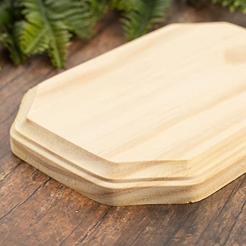 Pack of 4 Unfinished Wood Beveled Edge French Rectangle Plaques from Factory Direct Craft - Blank Wooden Rectangle Signs for DIY Crafts and Projects Factory Direct Craft