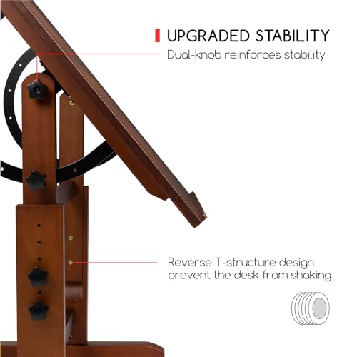 MEEDEN Extra Large Wood Drafting Table, 30" x 42" Artist Drawing Table Desk, Craft Table with Height Adjustable, Enlarge Tilting Tabletop, Art Desk MEEDEN
