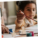 4pcs Wooden Doll Pegs Unfinished Wooden Doll Wood Peg Dolls Doll Pegs DIY Peg Dolls Unfinished Dolls Pegs Graffiti Wooden Doll Blank Peg Dolls Common Ciieeo