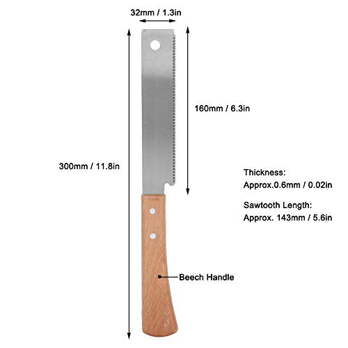 Eboxer Small Hand Saw, Japanese Double Edge Pull Saw with Wooden Handle, Flush Cutting Trim Tool for Carpentry, 12In ASHATA