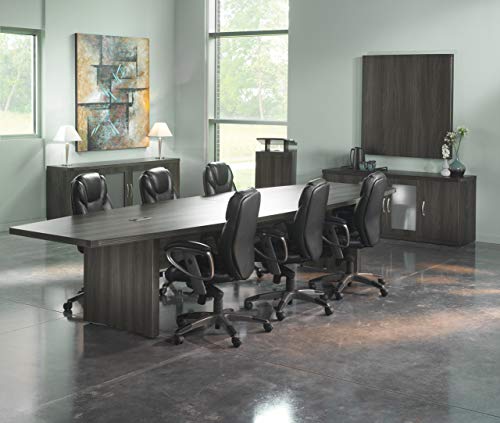 Safco Aberdeen 12ft Conference Table | Contemporary Laminate Gray Steel | Ideal for Modern Business and Meeting Rooms| ACTB10LGS - WoodArtSupply