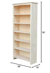 International Concepts Bookcase, 72-Inch, Unfinished IC International Concepts