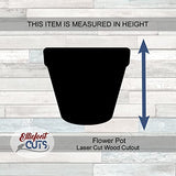 Flower Pot Wood Cutouts for crafts, Laser Cut Wood Shapes 5mm thick Baltic Birch Wood, Multiple Sizes Available Elliefont Styles
