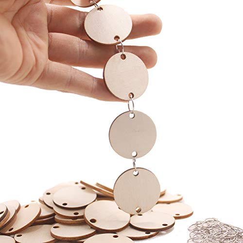 VOSAREA Wooden Calendar Board Wall Hanging Plaque Board Birthday Wood Crafts Reminder Wood Piece Hanging DIY Message Tag 50PCS VOSAREA