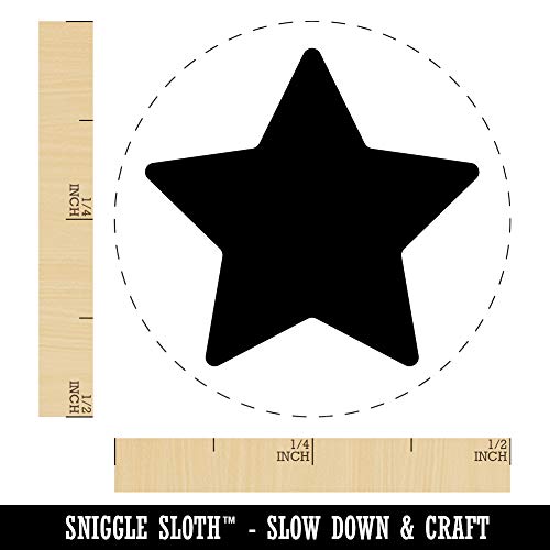 Star Shape Excellent Rubber Stamp for Stamping Crafting Planners - 1/2 Inch Mini WoodArtSupply