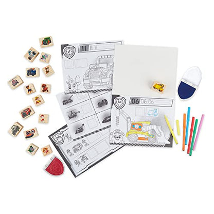 Melissa & Doug PAW Patrol Wooden Stamps Activity Set with Markers, Activity Pad (25 Pieces) - WoodArtSupply