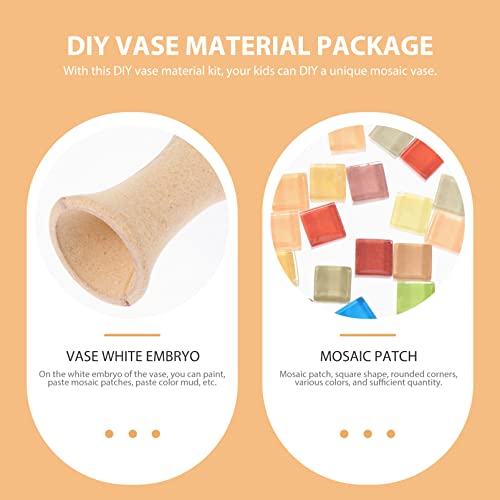 Healifty 1 Set DIY Vase Mosaic Pot Handmade Flower Pot Wood Vase Crafts Mosaic Succulent Pot Paint Your Vase Unfinished Wood Vase Paintable Vase Healifty