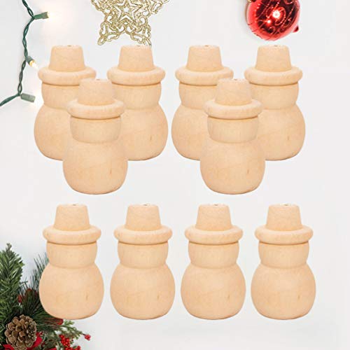 SEWACC 20 Pcs Unfinished Wood Christmas Tree Snowman Blank Wooden Peg Dolls Christmas Decor Christmas Ornaments for Arts and Crafts Projects SEWACC