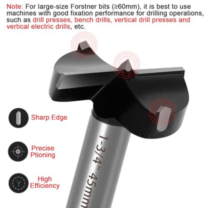 ASNOMY 3-1/2" Inch Carbide Forstner Drill Bit, Carbide Tipped Forstner Bit for Hard Wood, Wood Drilling Hole Saw Set Woodworking Hinge Cutter Tool - WoodArtSupply