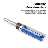 KOWOOD Plus Pattern Flush Trim Router Bit Set, 1/4 Inch Shank, Top Bearing Flush Trim Bit Kit. Cutting Height in 25/64”, 3/4”, 1”, 1-1/2”. With KOWOOD