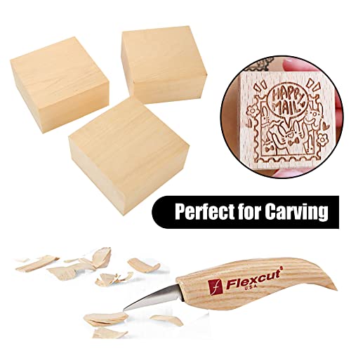 CertBuy 8 Pack Basswood Carving Blocks 4x4x2 Inch, Large Basswood Blocks for Carving and Crafts, Unfinished Wood Blocks for Crafts, Wood Blanks DIY