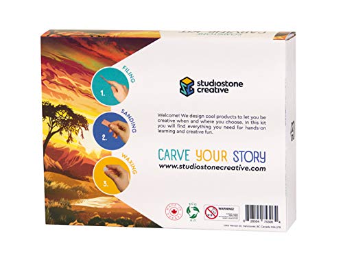 STUDIOSTONE CREATIVE DIY Arts & Crafts Carving Kit Kids Adults Lion Sculpture Soapstone - WoodArtSupply