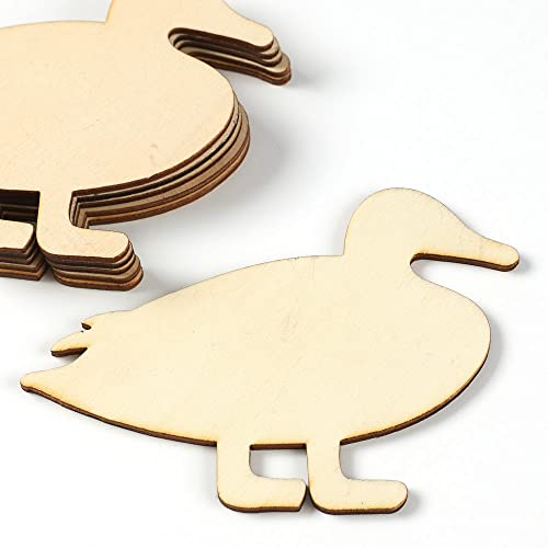 Pack of 24 Unfinished Wooden Duck Cutouts - Blank Wood Cutouts are Ready for DIY Kids Crafts, Activities, and Decor from Factory Direct Craft