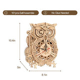 ROKR 3D Wooden Puzzle for Adults Owl Clock Model Kit Desk Clock Home Decor Unique Gift for Kids on Birthday/Christmas Day ROKR