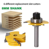 Domino Joiner Tool, Domino Joiner, 3 Wing Adjustable Woodworking Router Bit Dove Tailing Router Jig 8mm Shank for Plywood for Medium Density Azoiikwd