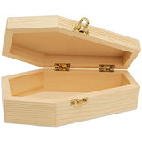 Woodpeckers Small Halloween Coffin Box, 9 Inch, Pack of 2, Unfinished Wood, Use As Halloween Décor and Halloween Crafts, Pet Casket Woodpeckers