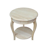 International Concepts Cambria Round End Table, Unfinished IC International Concepts