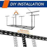 3 x 8FT Overhead Garage Storage Rack, Adjustable Ceiling Storage Racks, Garage Shelving Heavy Duty Storage Organizer System, 600lbs Weight Capacity Soywey