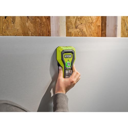 RYOBI Stud Finder with multiple LED's to indicate the full width of the stud. One-handed operation, ESF5002 Ryobi