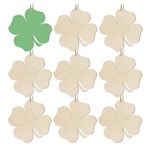 Shamrock Wooden Crafts Clover Shape Haning Wood with Rope Party Wall St.Patrick's Day Decoration 20pcs - WoodArtSupply